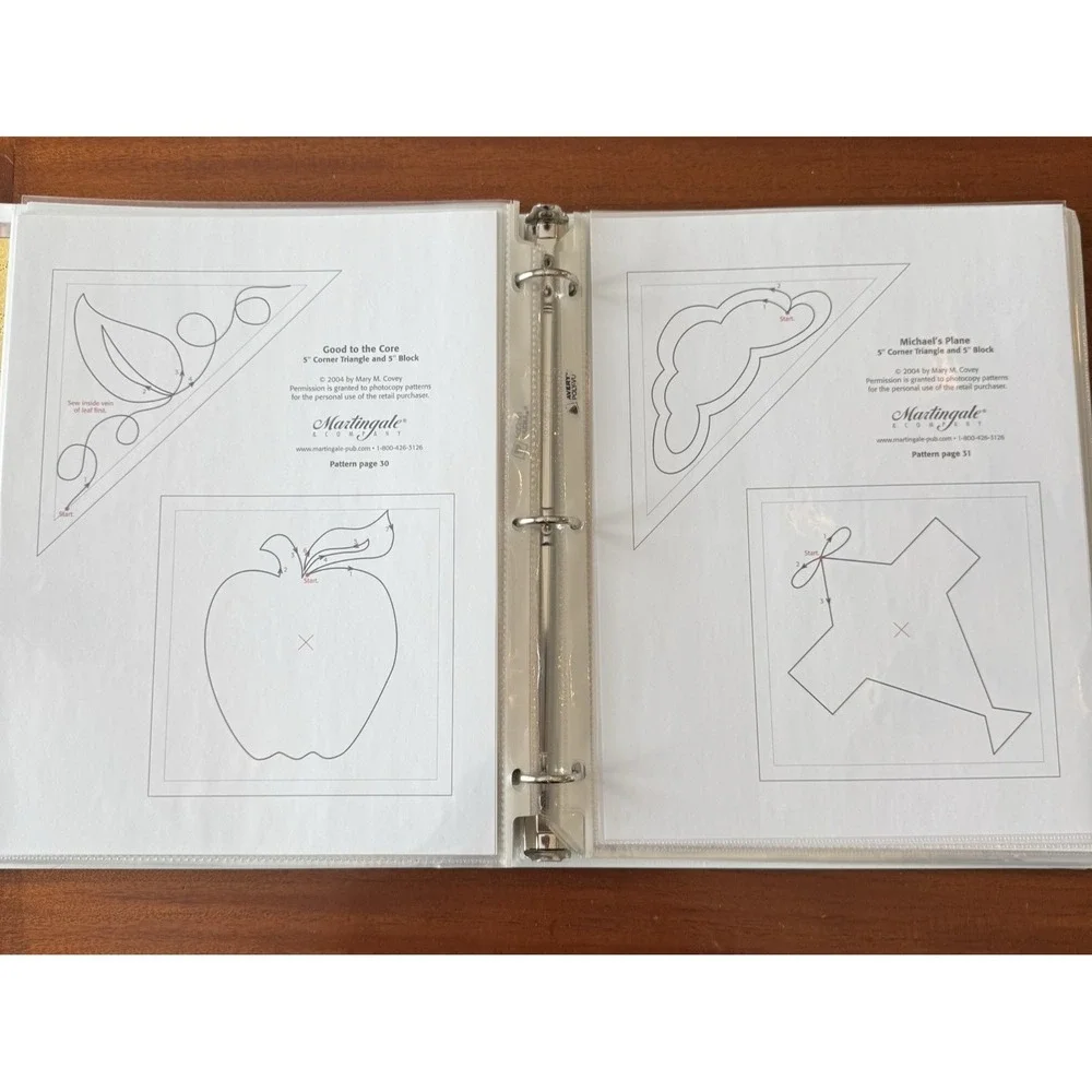 Mary Covey Follow the Line Quilting Pattern Binder Lot‎ 48 Pg Pantograph Designs